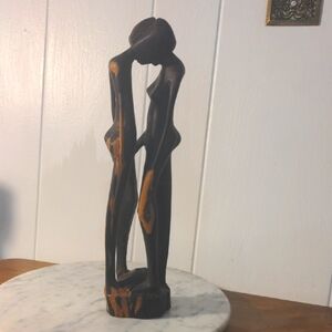 Elegant Hand Carved Ebony Wood Abstract Sculpture